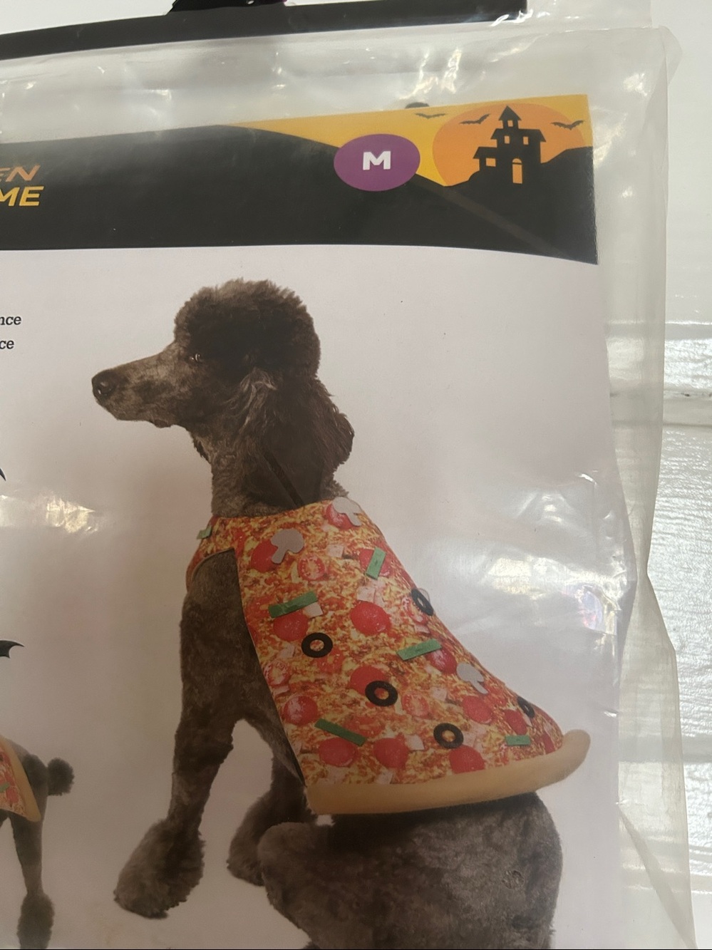 Vibrant Halloween Pizza Costume for Pets - Red, Brown, Black